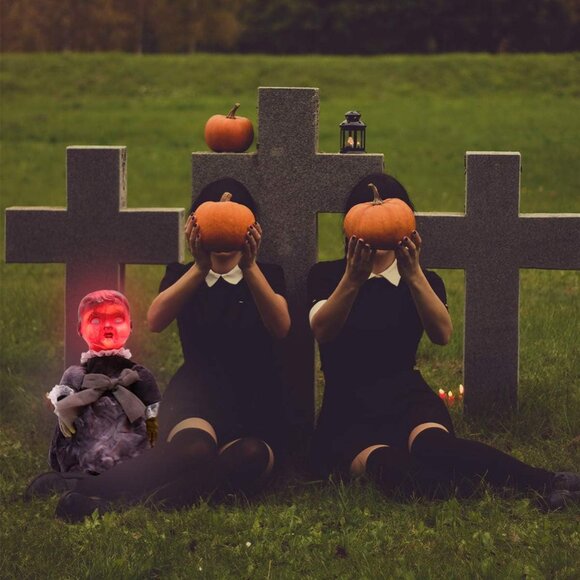 Halloween Decor 1Pcs Scary Haunted Activated Sound Walking Glowing Creepy Doll - Picture 5 of 9